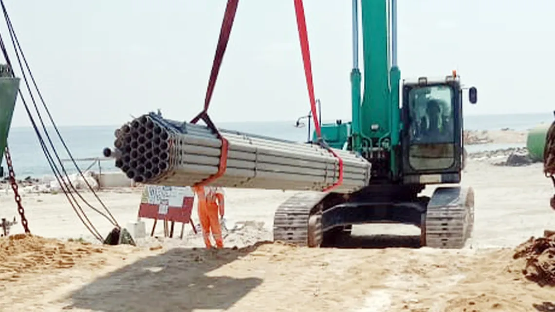 Pvc pipe discharging.